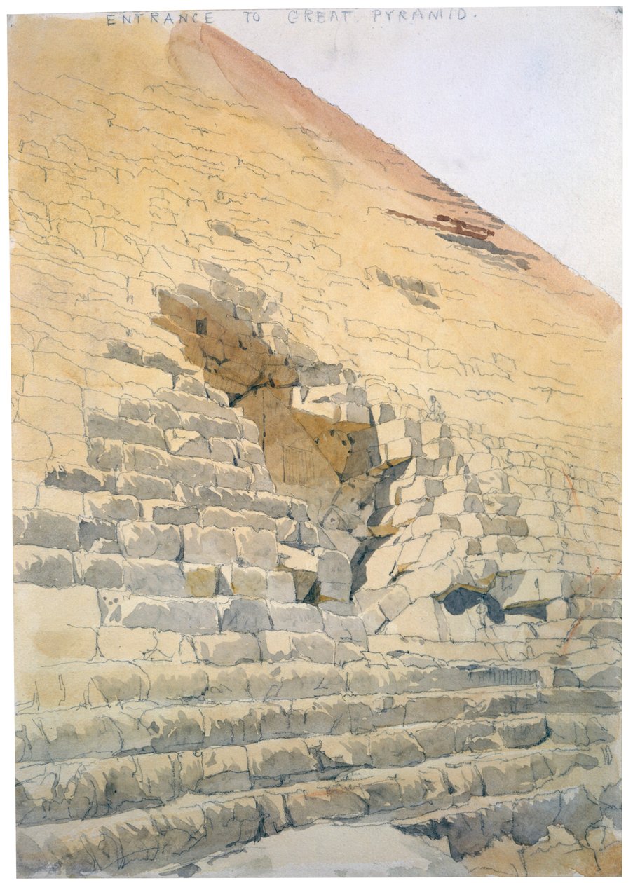 Inngang til den store pyramiden, Egypt, 1800-tallet av Richard Phene Spiers