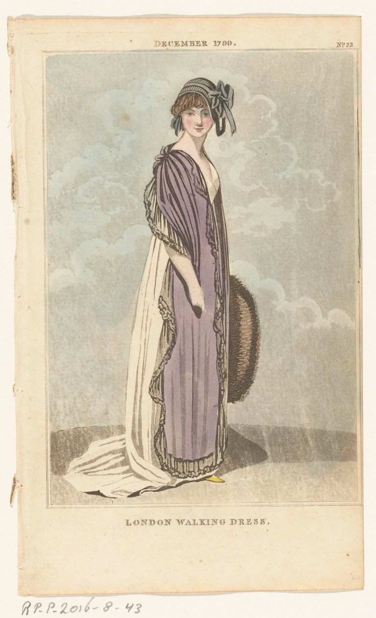 Magazine of Female Fashions of London and Paris, nr. 22, desember 1799. London Walking Dress av Richard Phillips