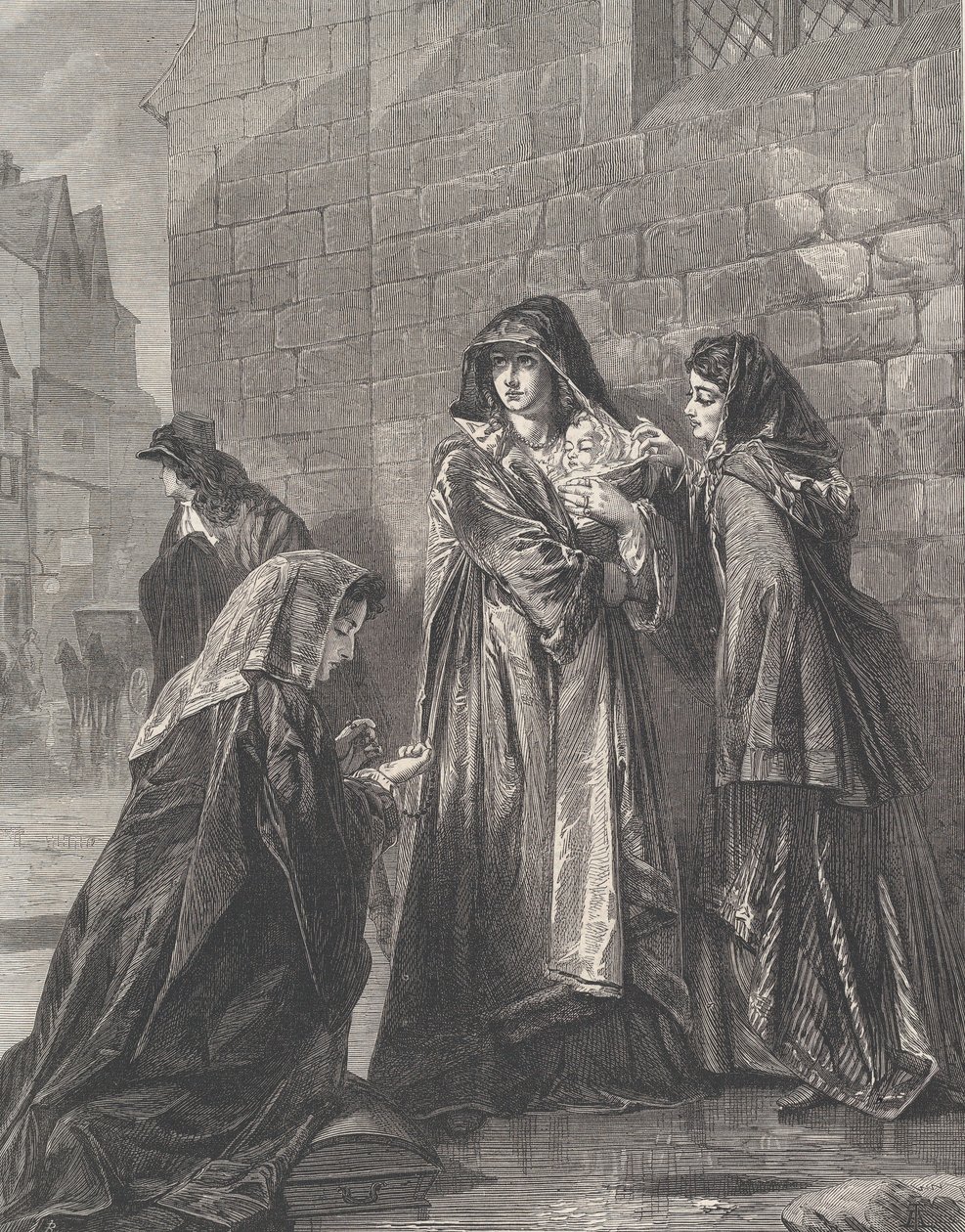 Flight of the Queen of James II, fra Illustrated London News, 3. august 1872. av Richard Principal Leitch