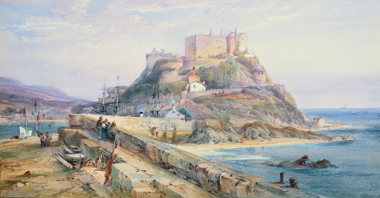 Mont Orgueil Castle, Gorey, Jersey, 1876 av Richard Principal Leitch