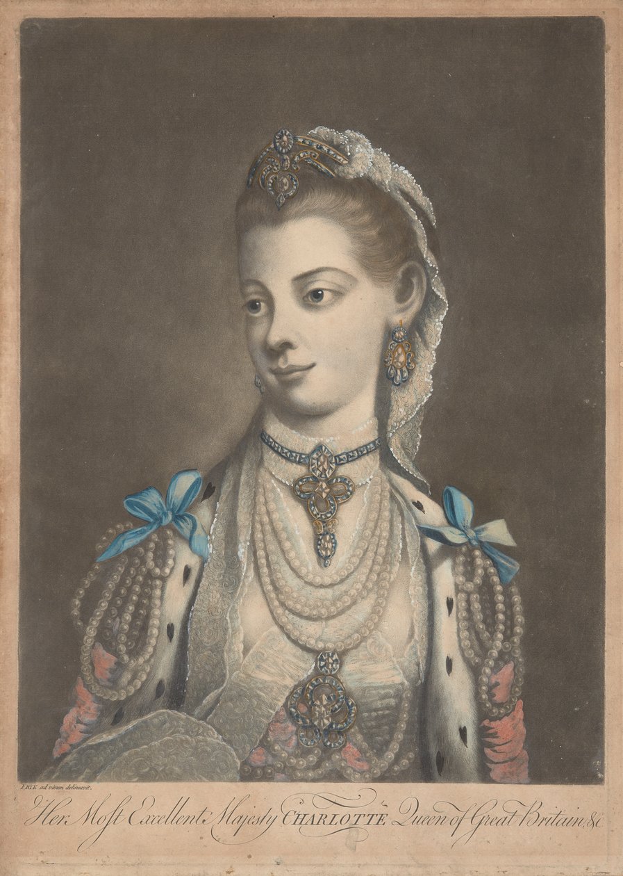 Dronning Charlotte, ca. 1762 (trykk) av Richard Purcell
