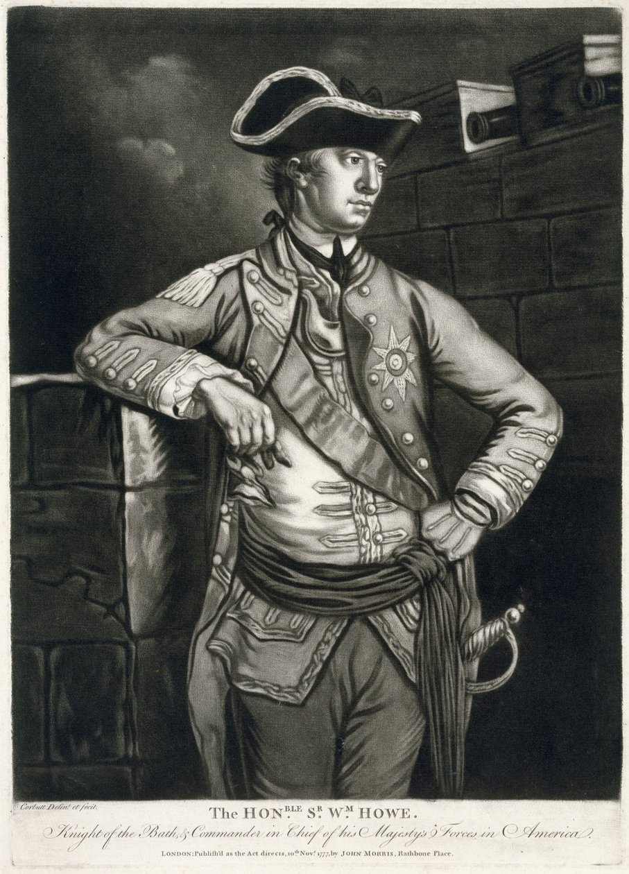 The Honble. Sr. Wm. Howe, ridder av badet, og øverstkommanderende for hans majestets styrker i Amerika av Richard Purcell