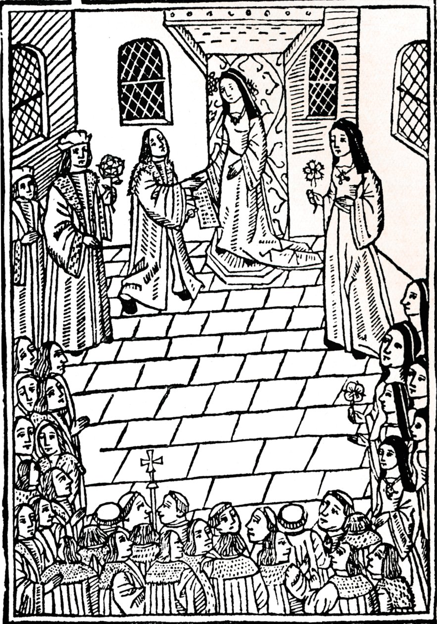 Ekteskapstraktat mellom Charles V og prinsesse Mary Tudor, c1508. av Richard Pynson