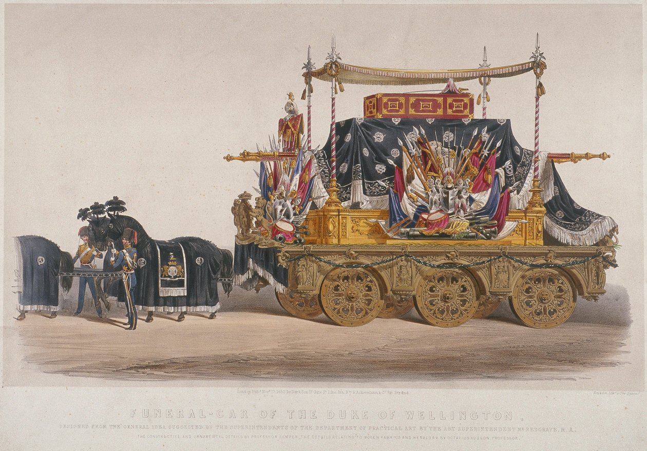 Utsikt over begravelsesbilen til hertugen av Wellington, 1852 av Richard Redgrave