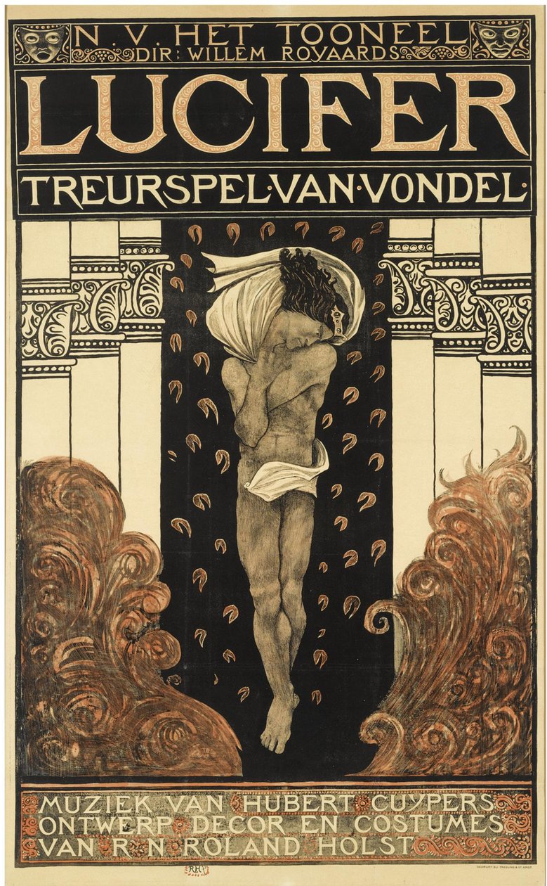 Plakat for skuespillet Lucifer, 1910 av Richard Roland Holst