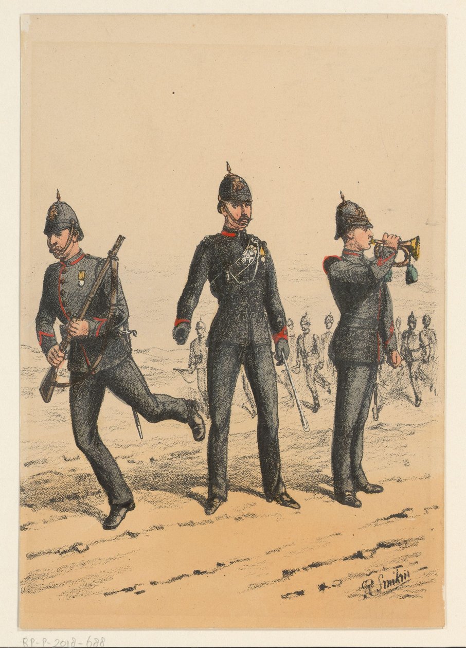 Tre britiske soldater Ni representasjoner av britiske militæruniformer (serietittel) av Richard Simkin