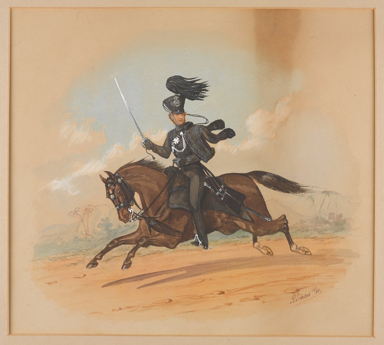 Oberstløytnant Robert Newport Tinley fra Cape Mounted Riflemen av Richard Simkin