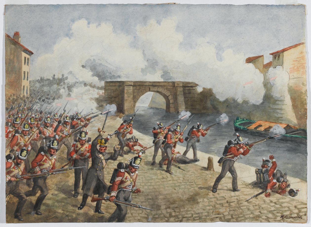 Det 27. Inniskille regiment i Toulouse, 10. april 1814, ca. 1900 av Richard Simkin