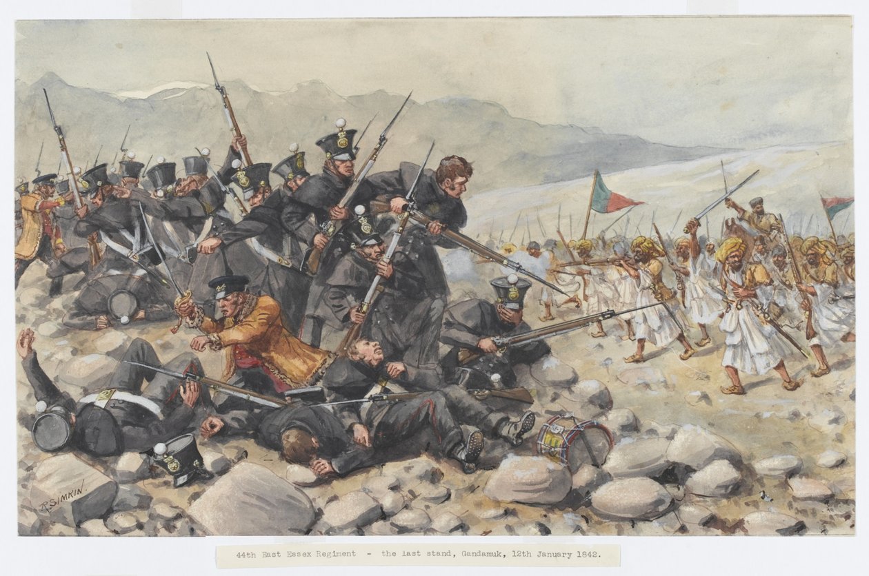 Den siste tribunen til 44th East Essex Regiment ved Gandamuk av Richard Simkin