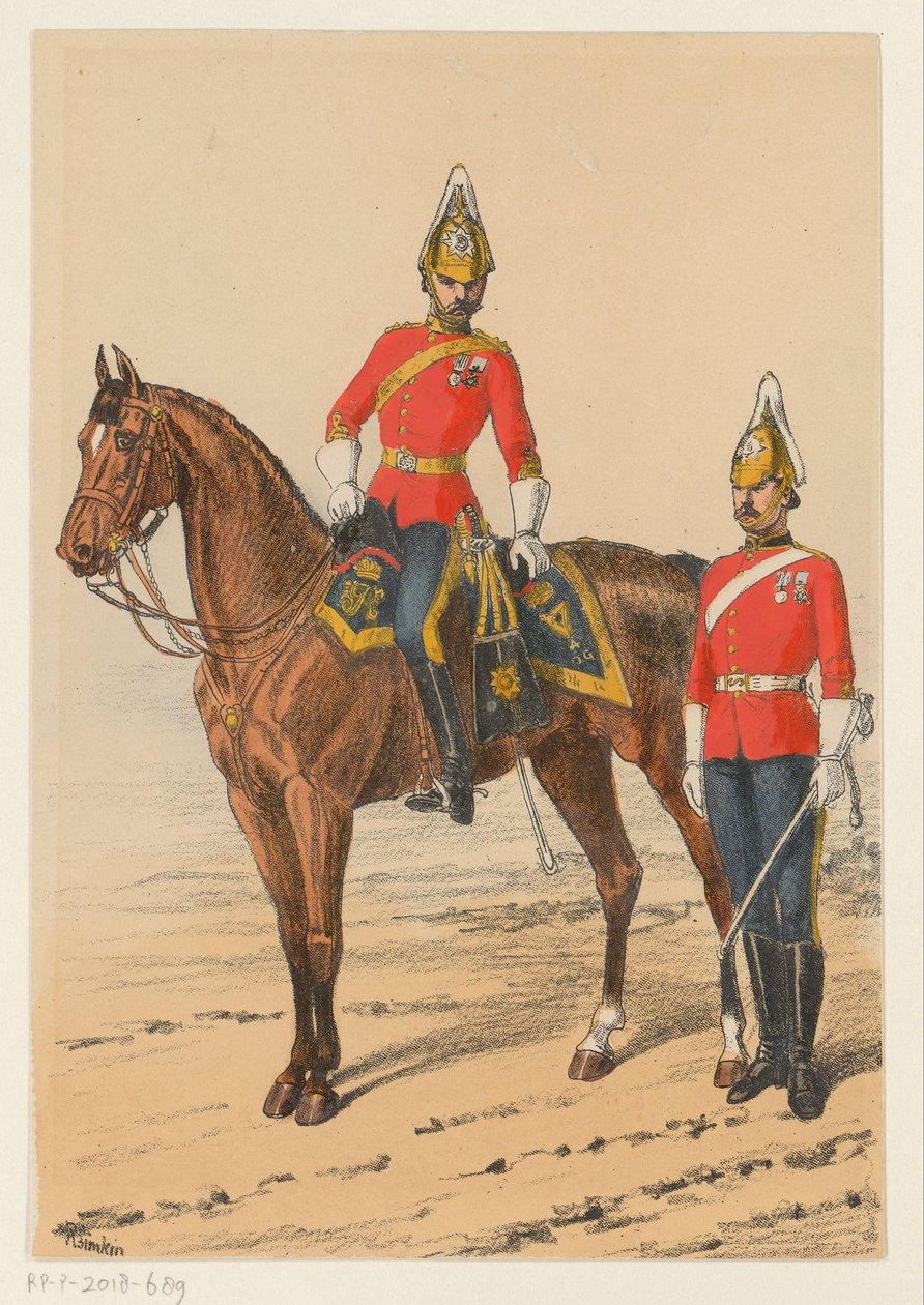 To britiske soldater Ni representasjoner av britiske militæruniformer (serietittel) av Richard Simkin