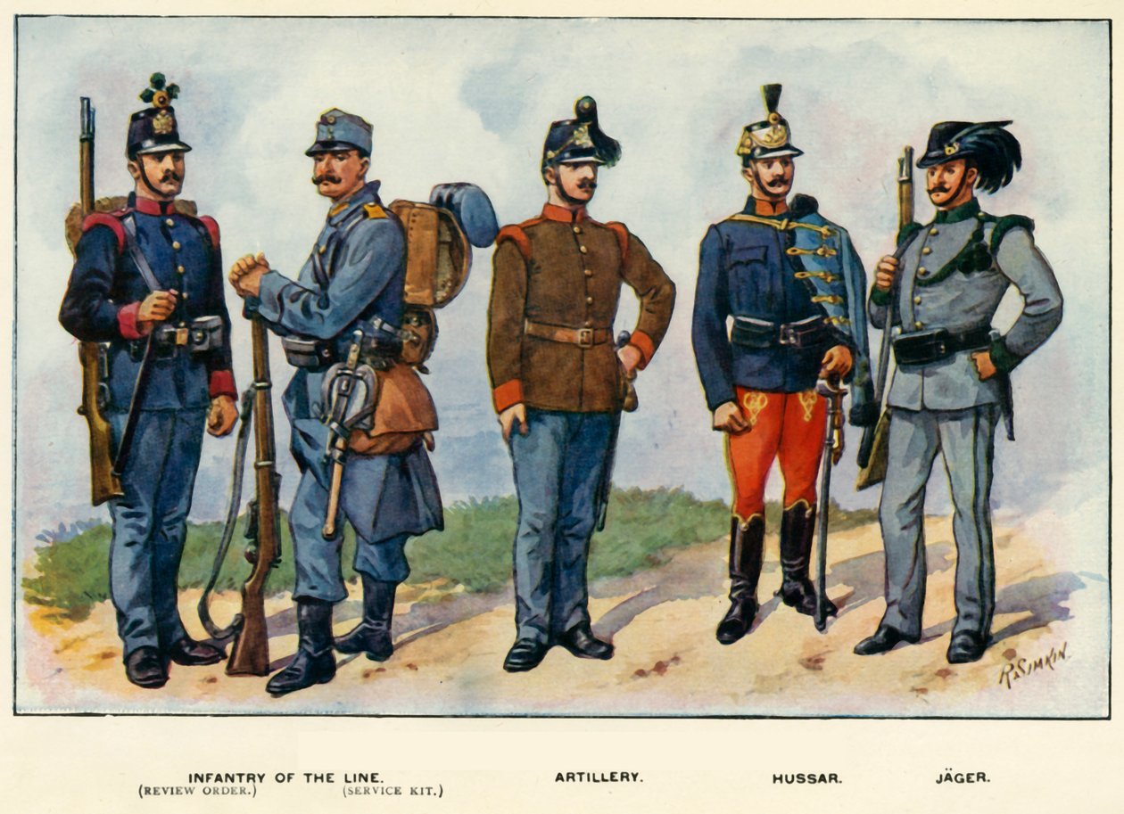 Typer av den østerriksk-ungarske hæren, 1919. av Richard Simkin