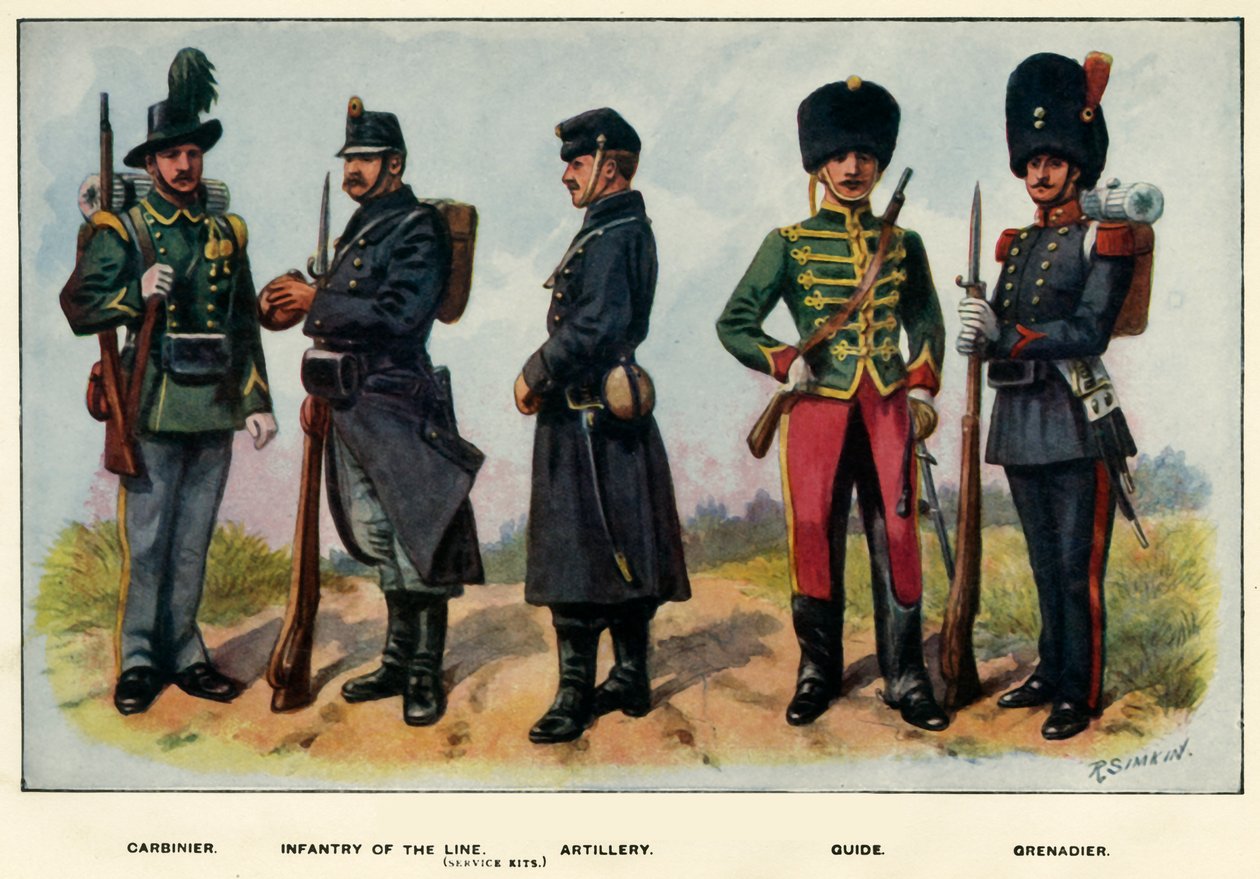 Typer av den belgiske hæren, 1919. av Richard Simkin