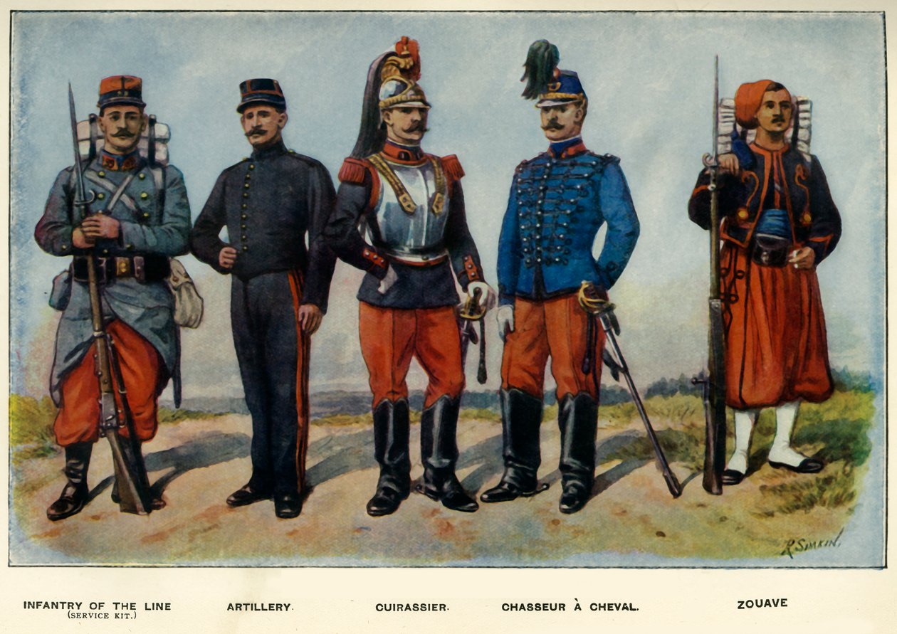 Typer av den franske hæren, 1919. av Richard Simkin