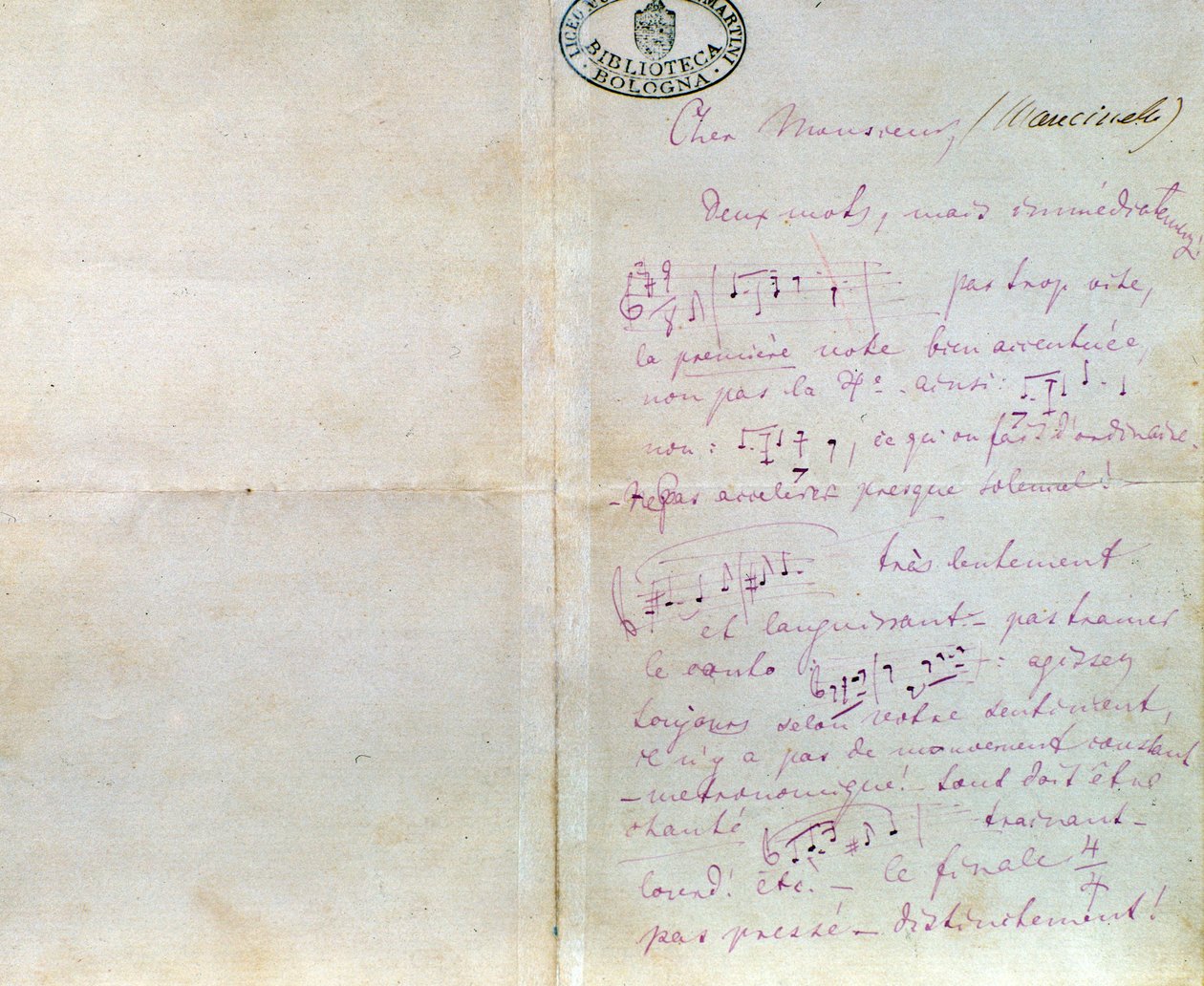 Håndskrevet brev fra Richard Wagner til Luigi Mancinelli, 10. desember av Richard Wagner