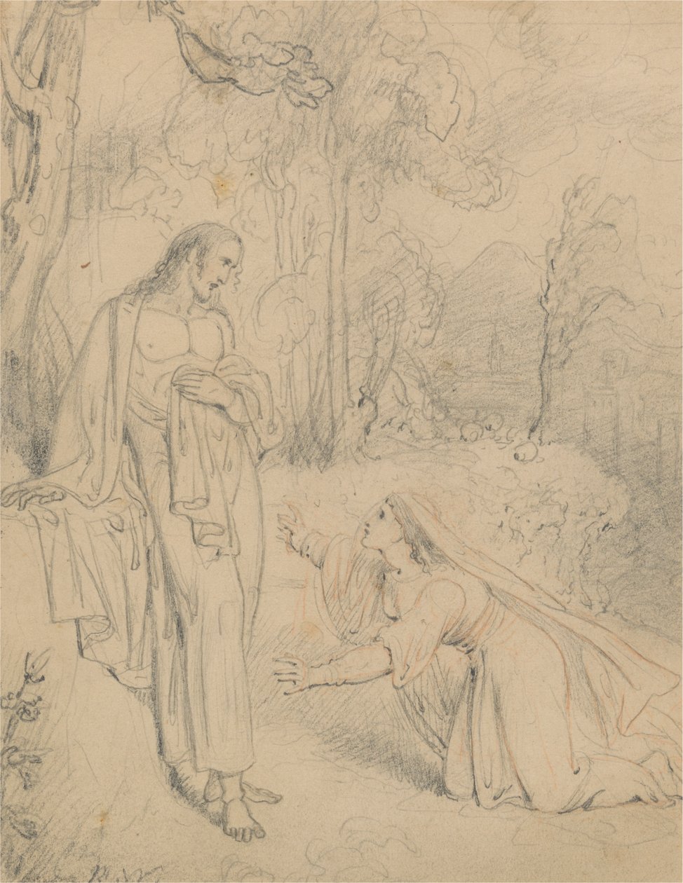 Kristus viser seg for Maria Magdalena (Johannes 20:13-14) av Richard Westall