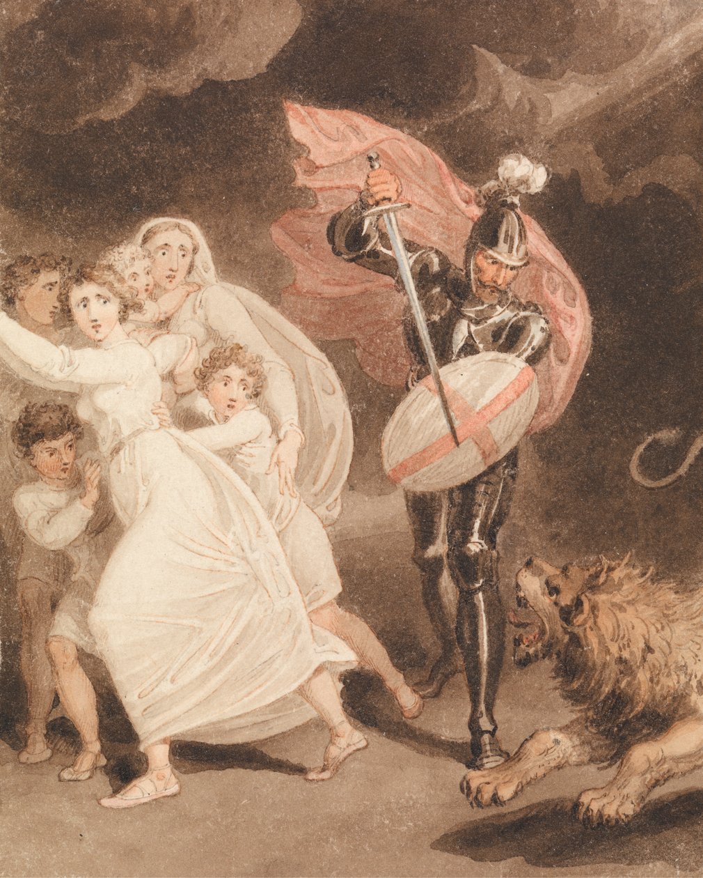 Greatheart's Battle with Grim av Richard Westall