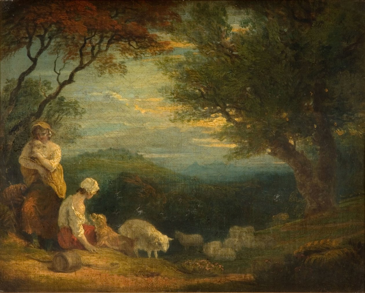 Landskap med kvinner, sauer og hunder, 1830. av Richard Westall