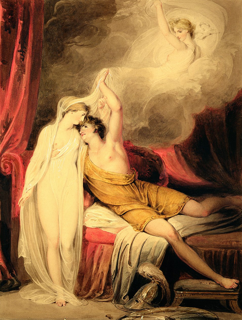Forsoningen mellom Paris og Helen (akvarell og gouache på papir) av Richard Westall