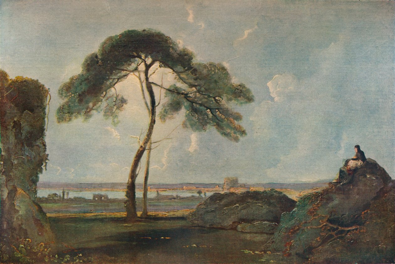 Italiensk landskap med en furu, c1756, 1938 av Richard Wilson