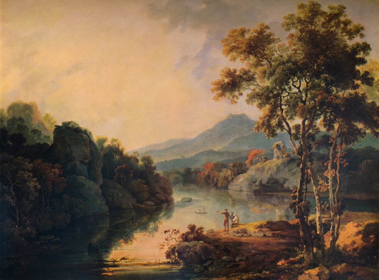 Llanberis Lake og Dolbadarn Castle, 1766, 1938 av Richard Wilson