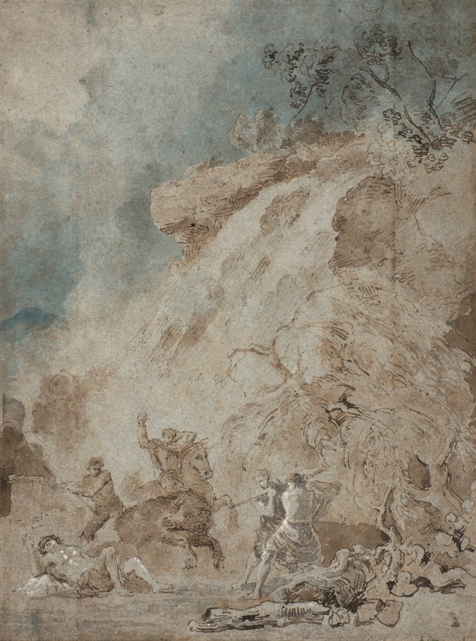 Meleager og Atalanta, ca. 1770 (penn og blekk med vask på papir) av Richard Wilson