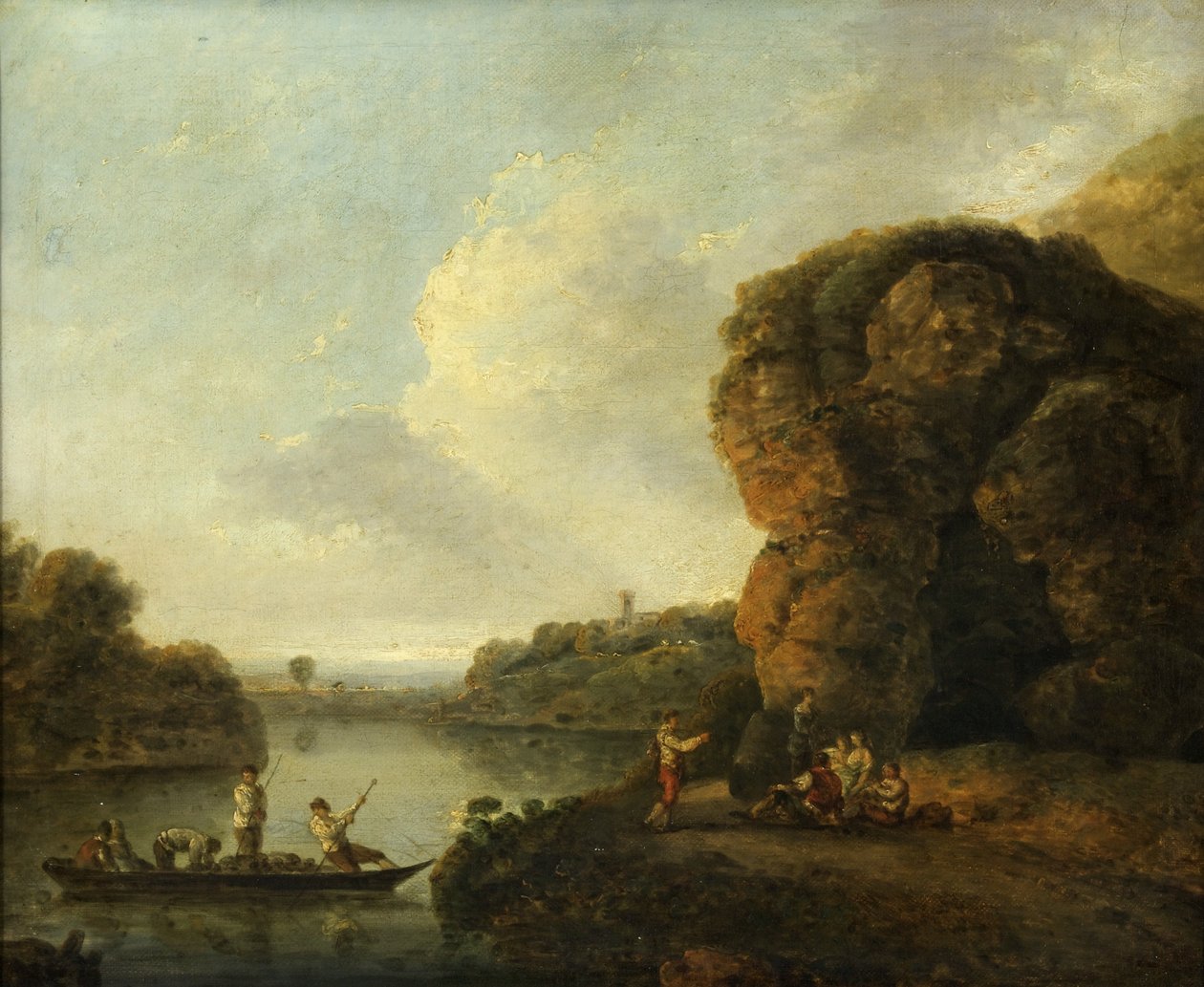 On the Banks of the River (olje på lerret) av Richard Wilson