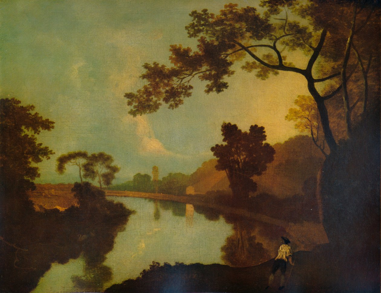 Elvescene, med figur på bredden, c1779, 1938 av Richard Wilson