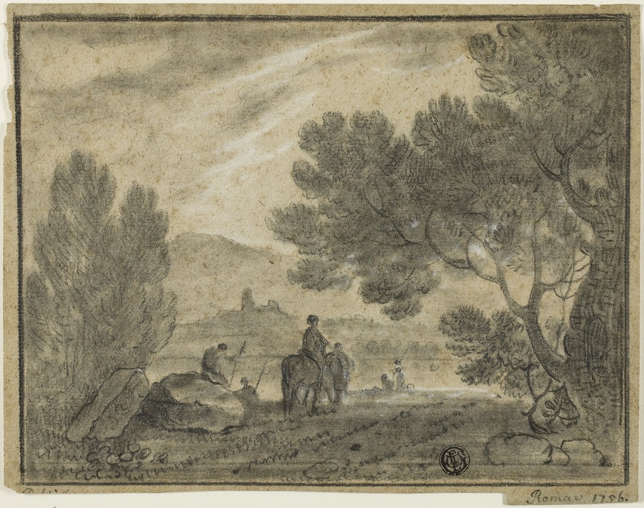 Romersk Campagna med figurer av Richard Wilson