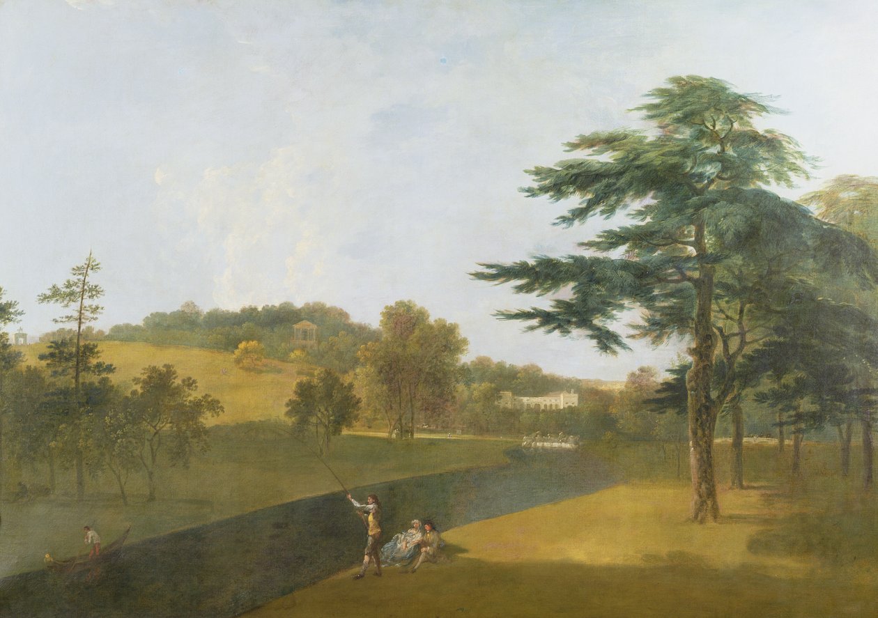 South View of Wilton House, over Nadder (olje på lerret) av Richard Wilson