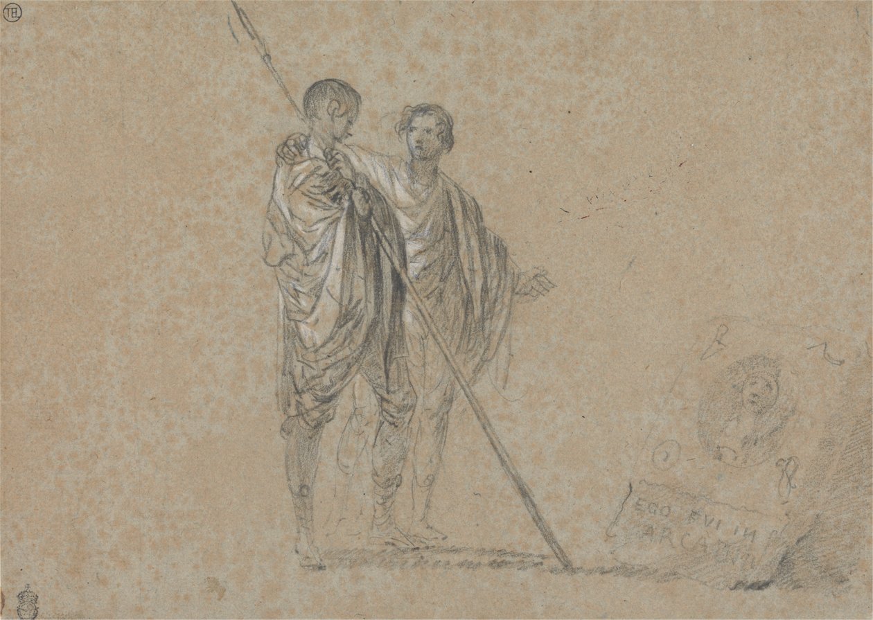 Studie av figurer for "A View of the Campagna" av Richard Wilson