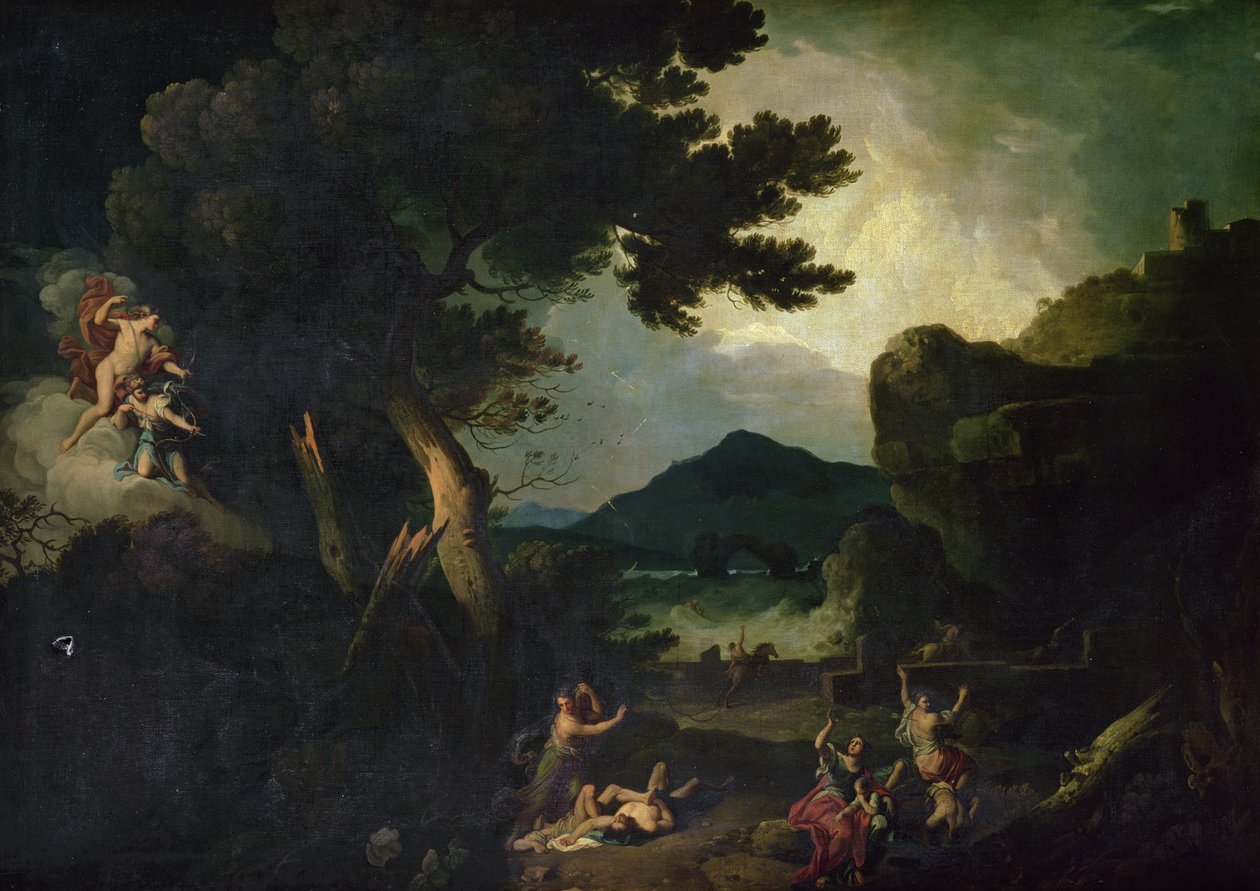 Ødeleggelsen av Niobes barn (olje på lerret) av Richard Wilson