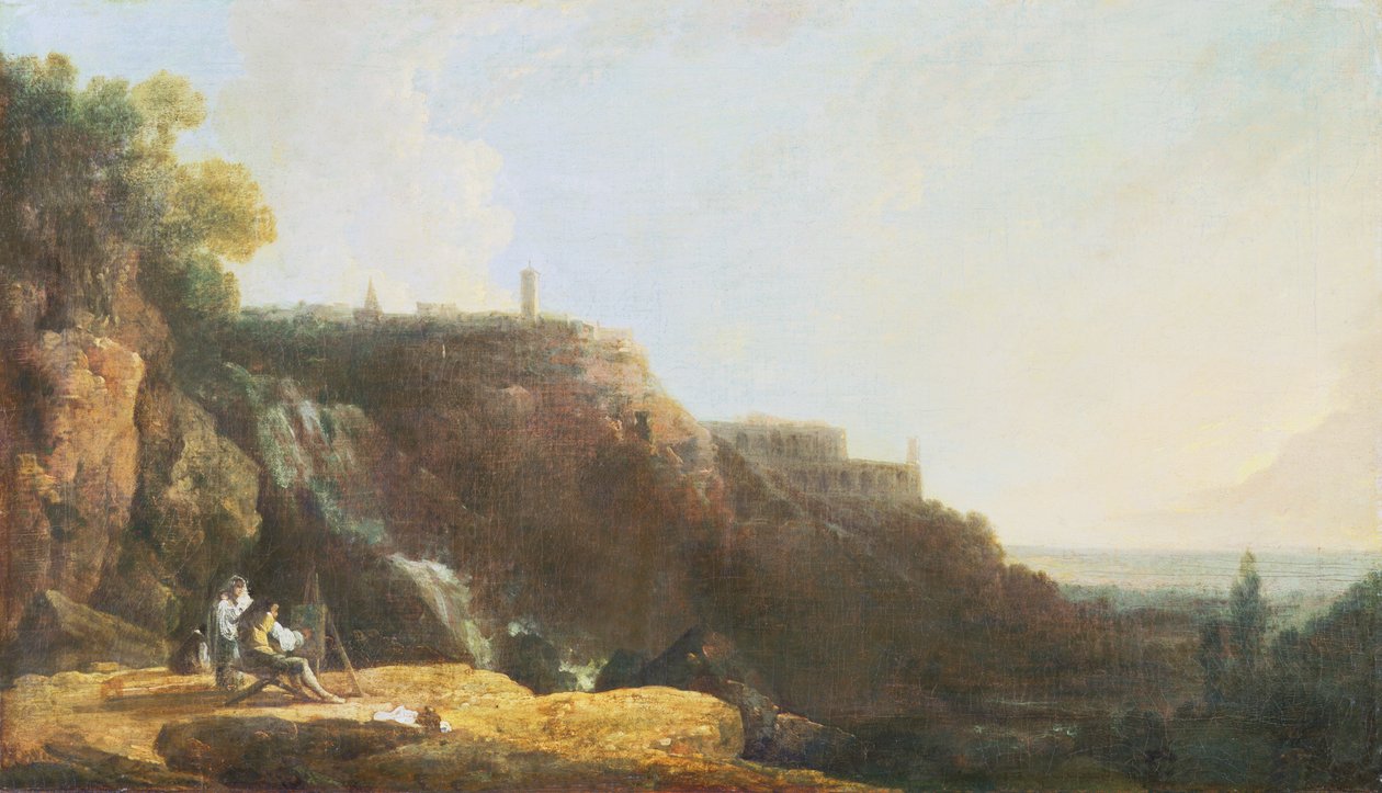 Den store kaskaden og Maecenas villa i Tivoli av Richard Wilson