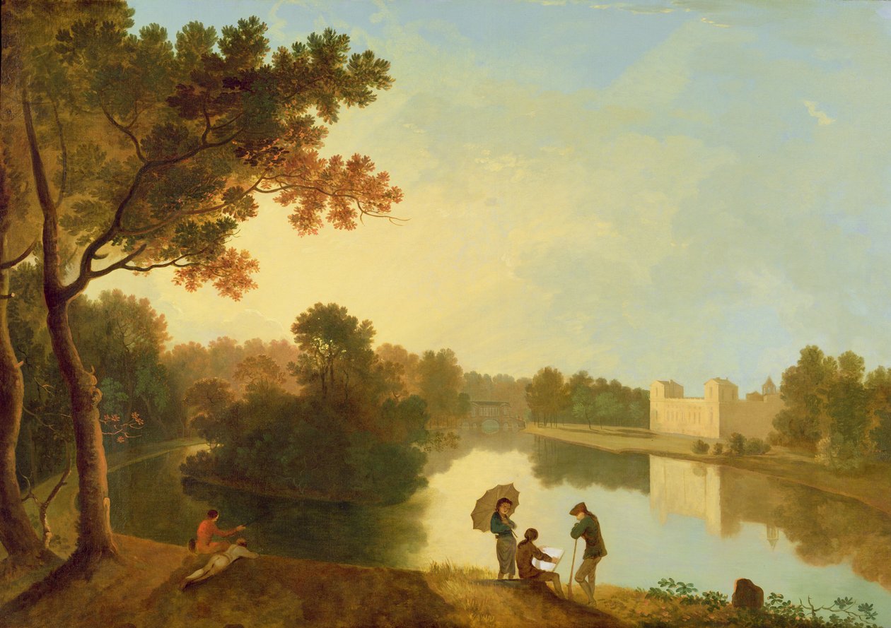 Wilton House fra Sørøst, ca. 1758-60 (olje på lerret) av Richard Wilson