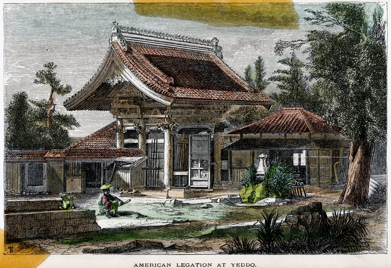 Amerikansk legasjon i Yeddo Edo, Japan, 1800-tallet av Richardson