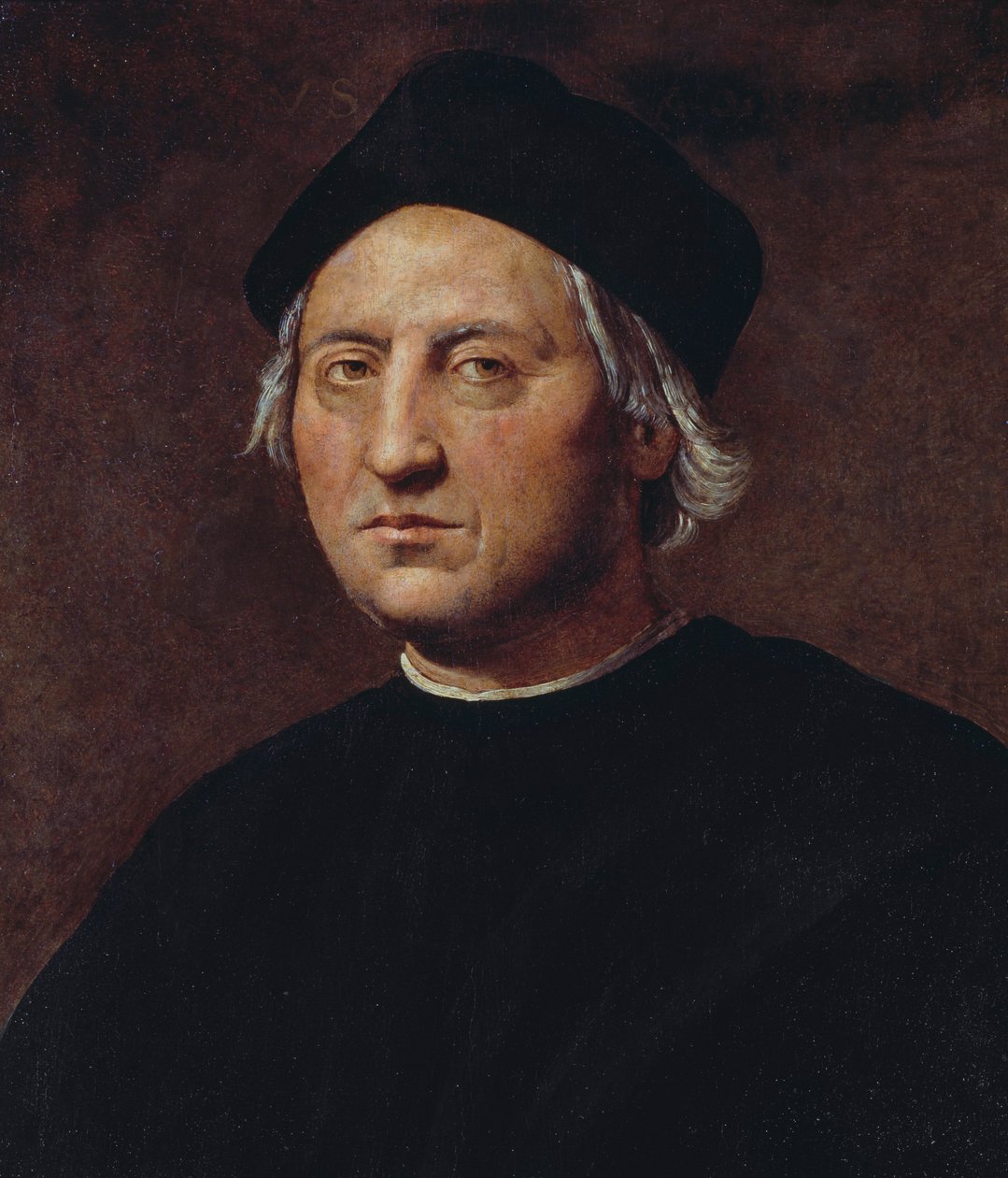 Portrett av Christopher Columbus (1451-1506), italiensk oppdagelsesreisende og navigatør, maleri av Ridolfo Ghirlandaio (1483-1561) av Ridolfo Il (1483 1561) Ghirlandaio