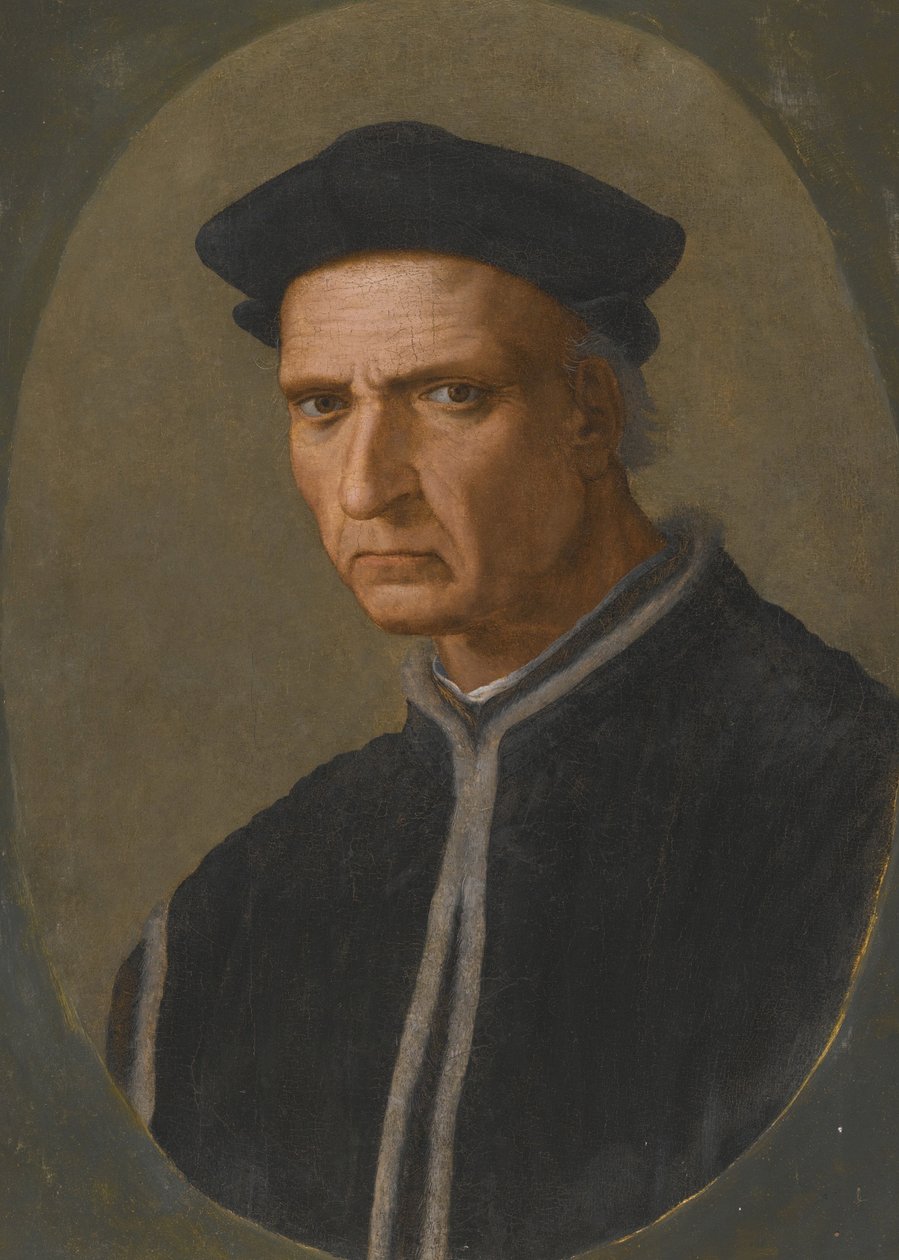 "" Portrett av den florentinske statsmannen Piero Soderini (1452-1522) "" Maleri av Ridolfo Ghirlandaio (1483-1561) Privat samling av Ridolfo Il  Ghirlandaio