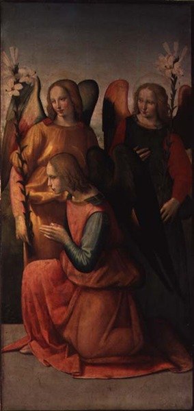 Three Angels (panel) (par 80358) av Ridolfo Il  Ghirlandaio