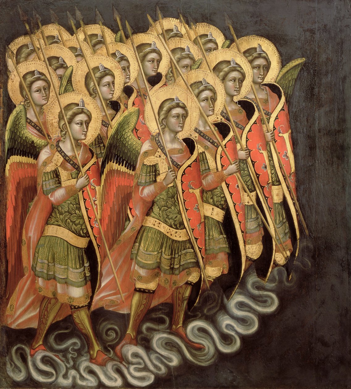 The Heavenly Militia, ca. 1348-54 (tempera på panel) av Ridolfo di Arpo Guariento