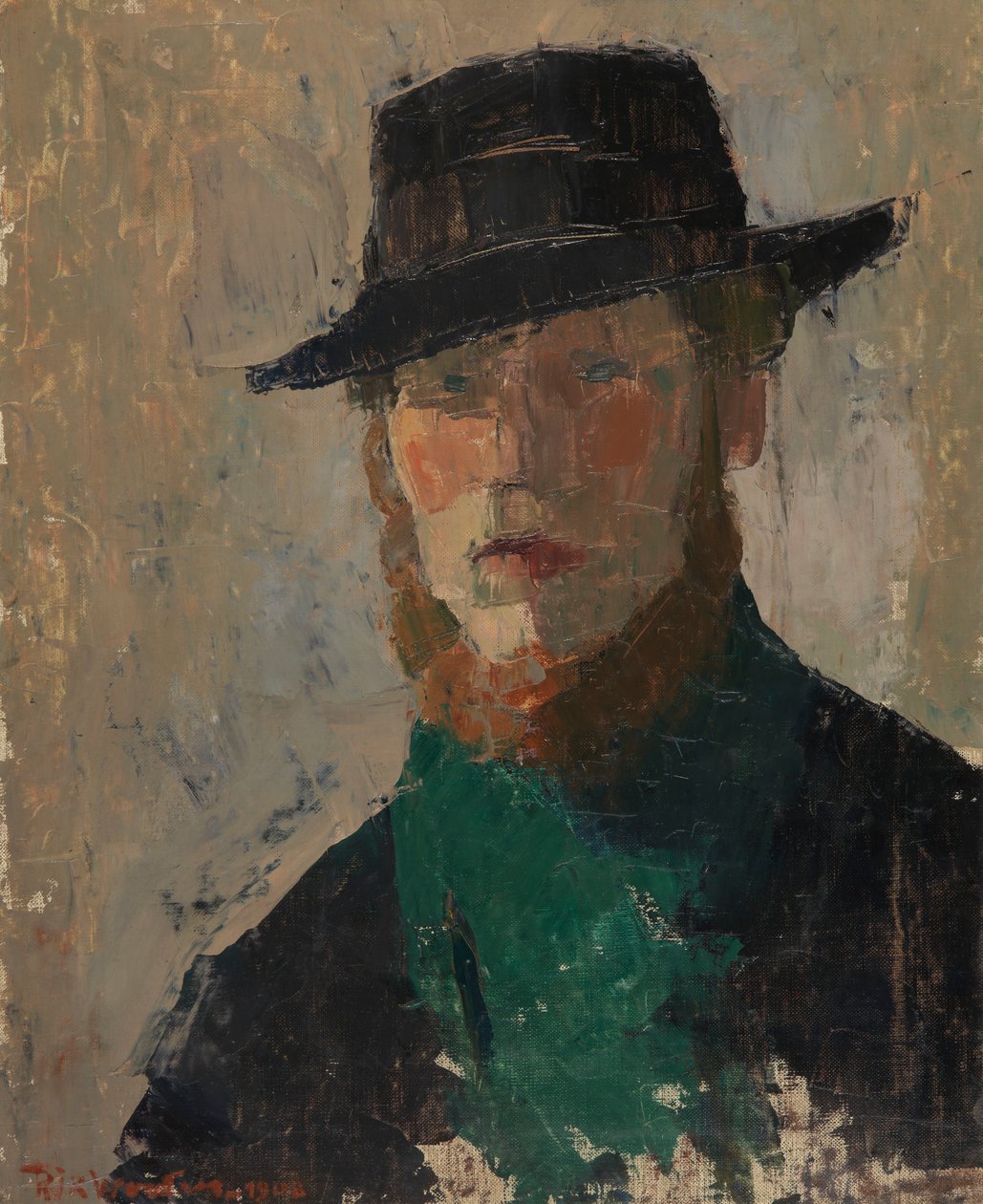 Selvportrett med svart hatt av Rik Wouters