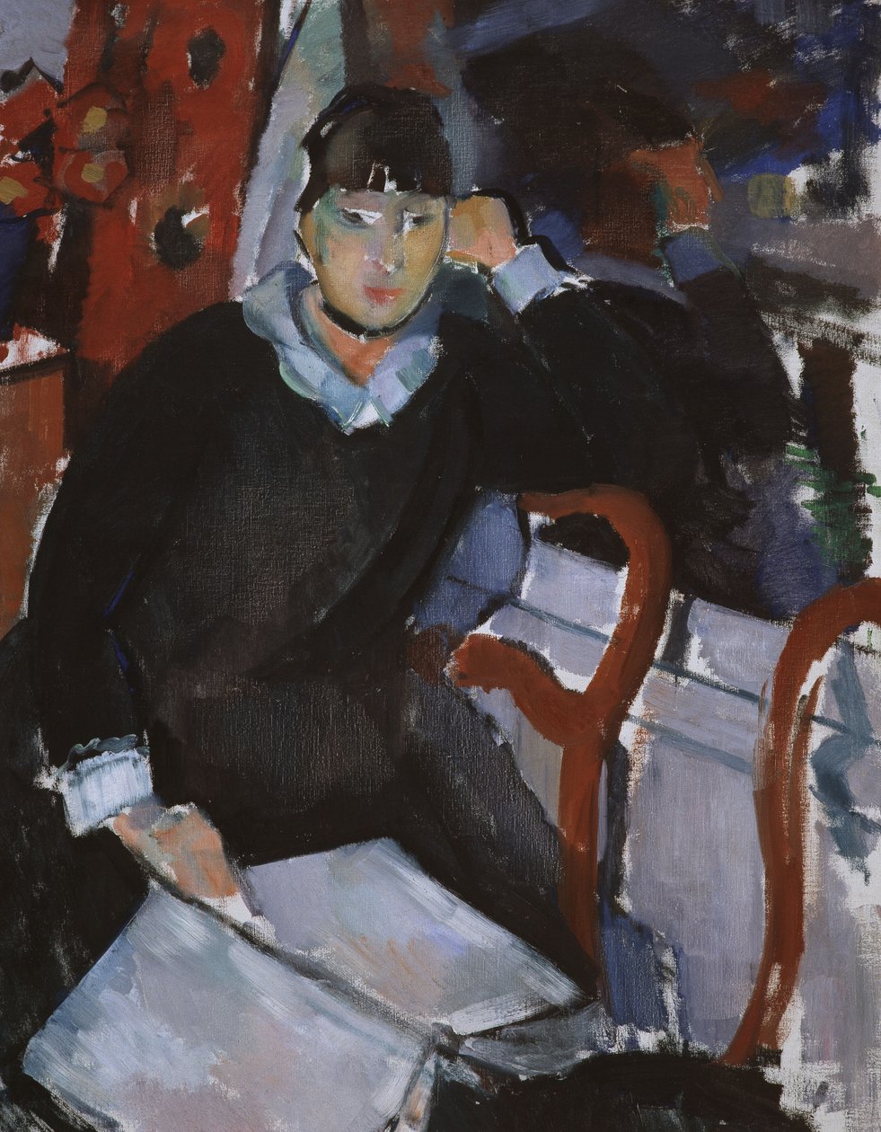Sittende kvinne ved vinduet eller Portrett av Nel Duerinckx, kunstnerens kone av Rik Wouters
