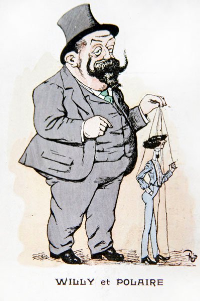 Willy og Polaire, tidlig på 1900-tallet (farge litho) av Rip