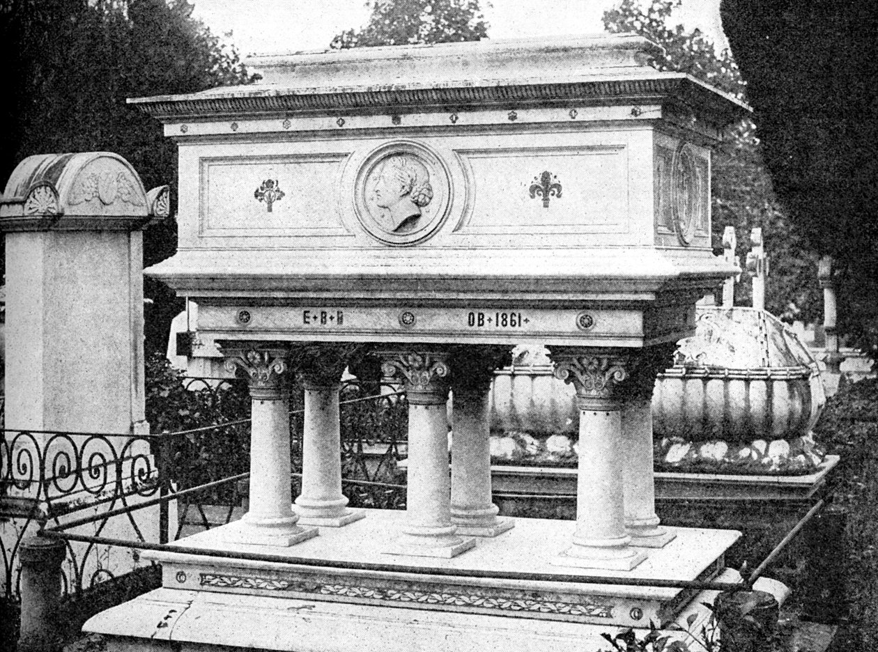 Tomb of Elizabeth Browning, Firenze, design av Lord Leighton, 1923. av Rischgitz Collection