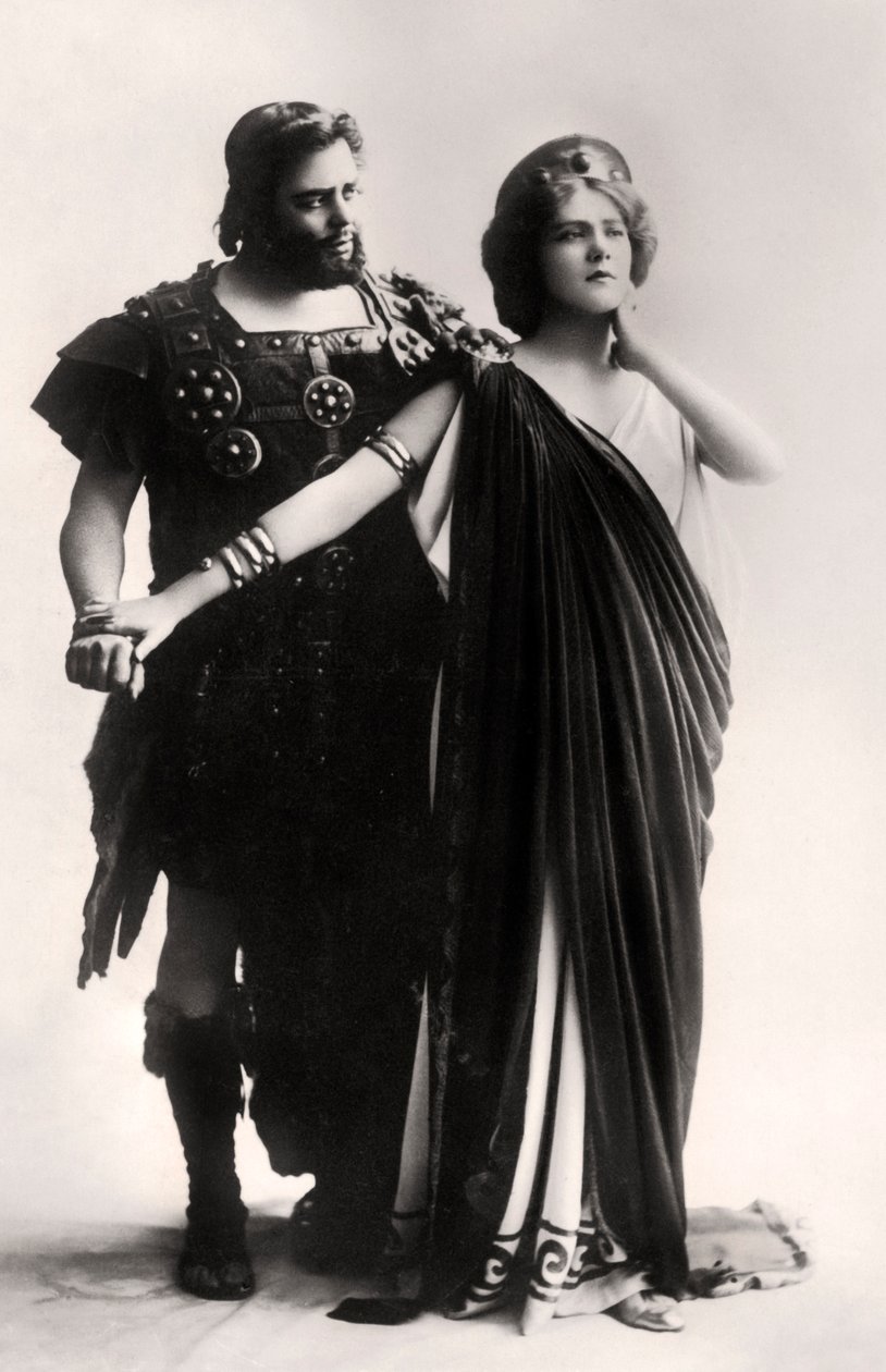 Oscar Asche og Lily Brayton i en scene fra The Virgin Goddess, tidlig på 1900-tallet. av Rita Martin