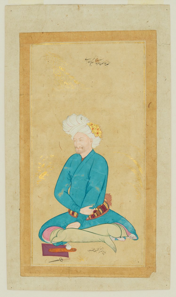 Portrett av Hakim Shifaeh, 1628-29 av Riza i Abbasi