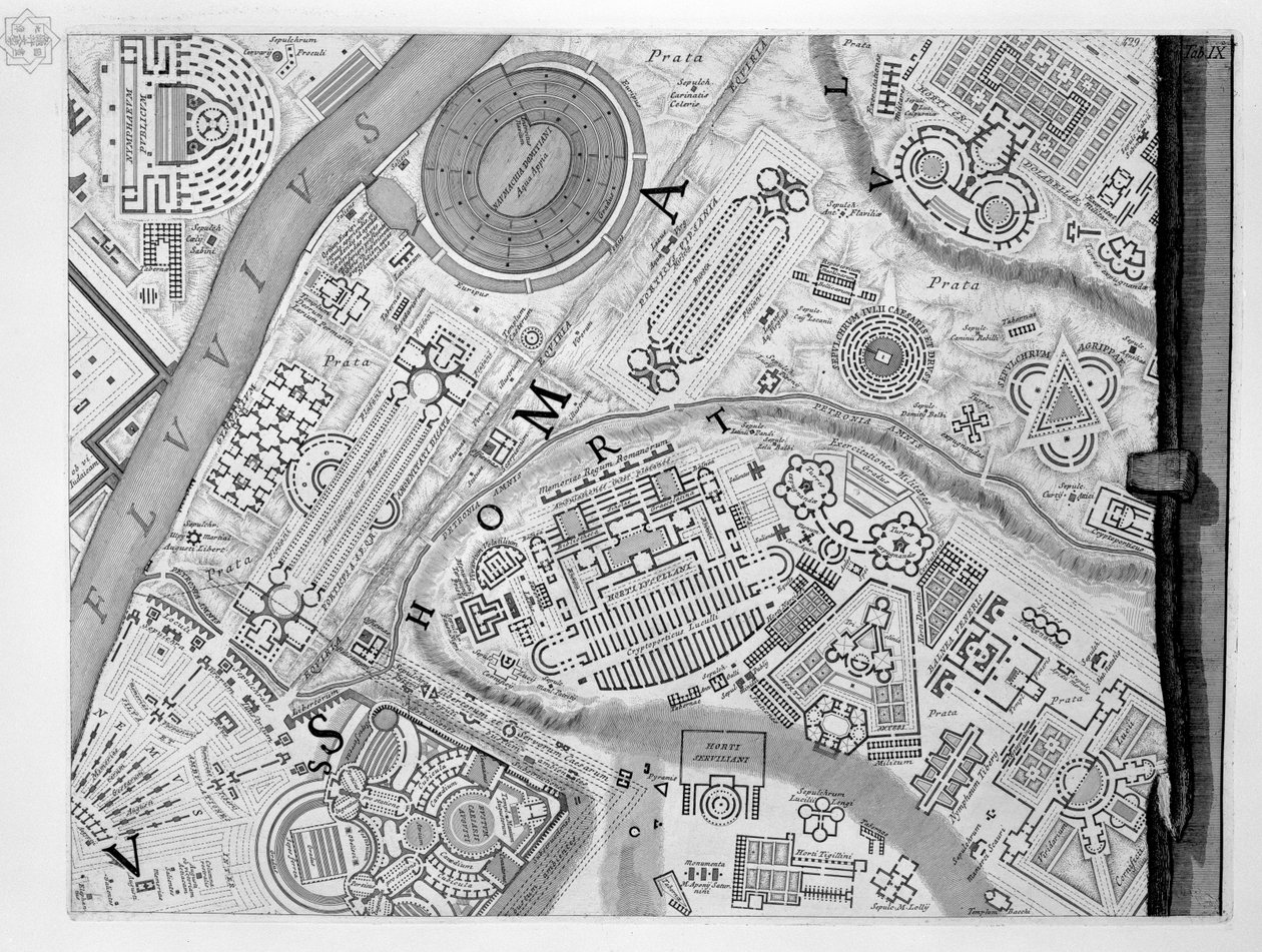 Kart over Campus Martius av Robert Adam