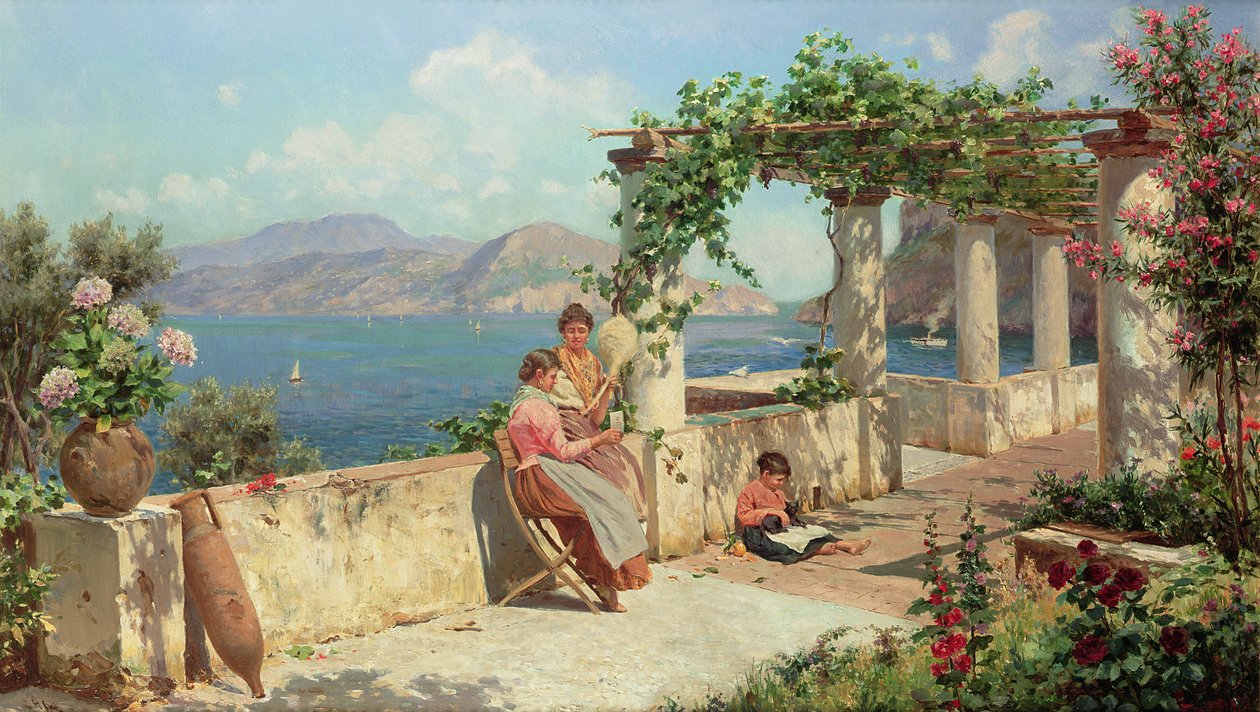 Figurer på en terrasse i Capri av Robert Alott