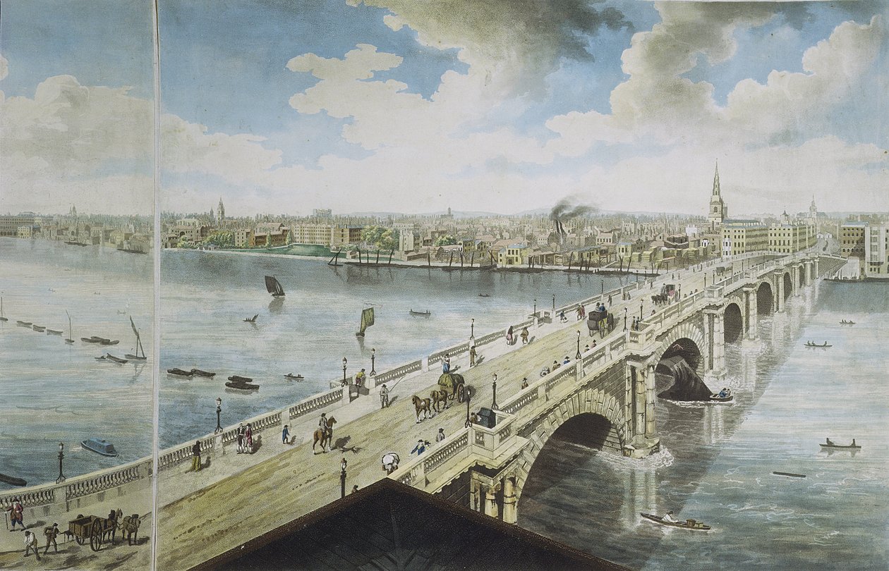 Panoramautsikt over London, 1792-93 (farget akvatint) av Robert Barker