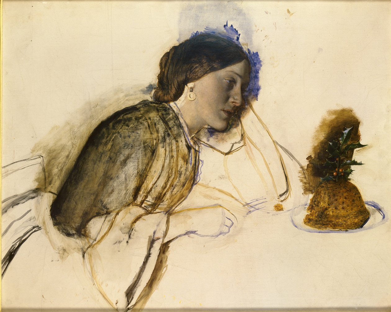 Den fattige skuespillerinnens julemiddag, 1800-tallet av Robert Braithwaite Martineau