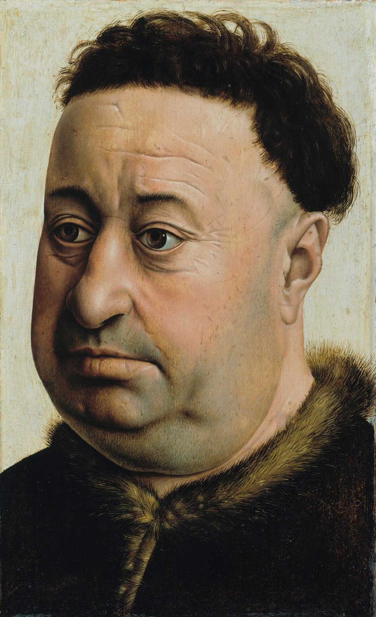 Portrett av en overvektig mann, sannsynligvis Robert de Masmines av Robert Campin