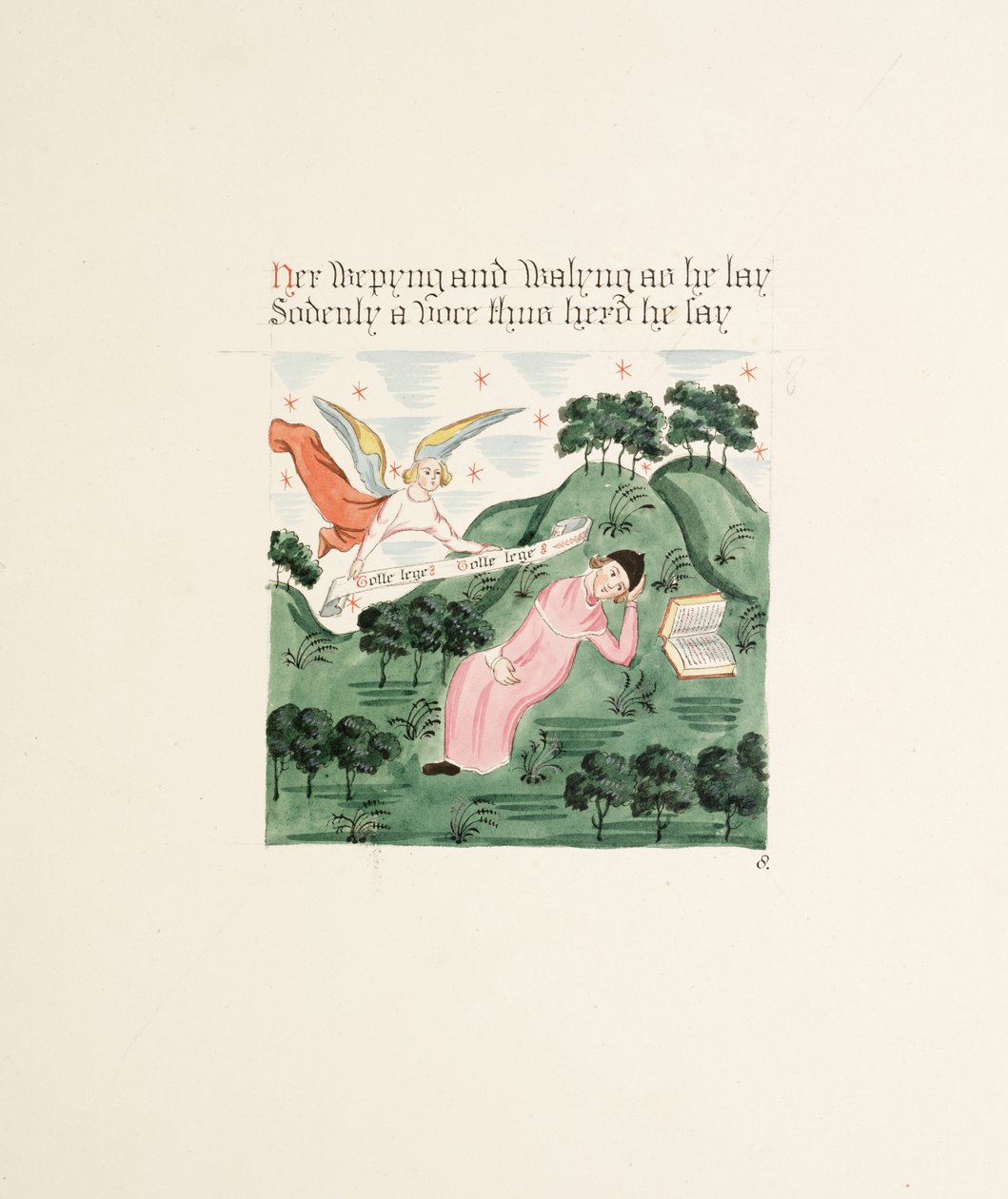 Ms. New Coll 380, f17r. Antikvitetene til Cathedral Church of Saint Mary, Carlisle, tegnet av Robert Carlile, 1795 (penn og blekk og wc på papir) av Robert Carlile